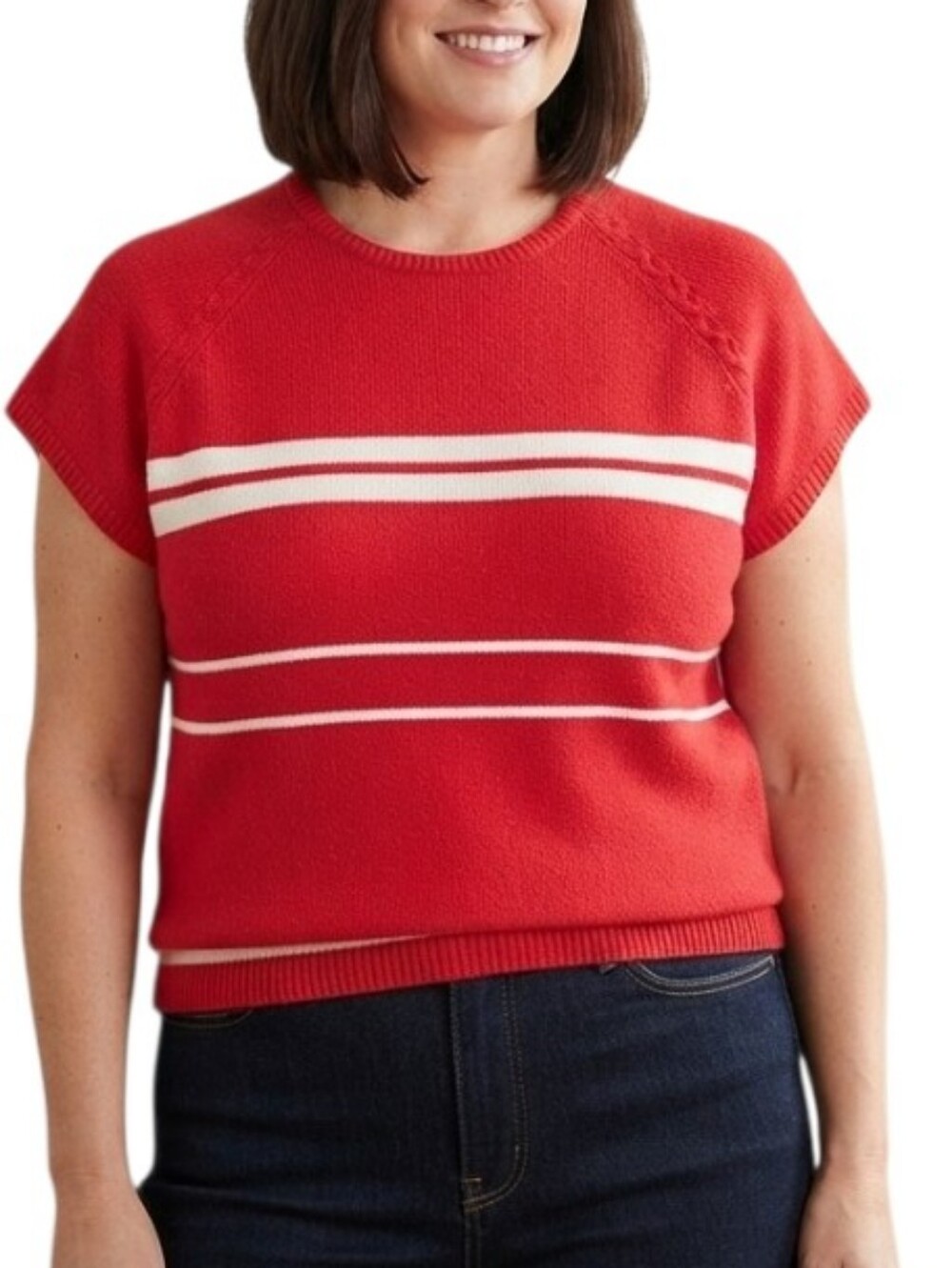 Bobbi Brooks Vintage Style Red and Striped Sweater Size Xl